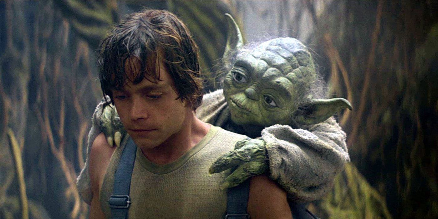 Yoda trains Luke Skywalker on Dagobah