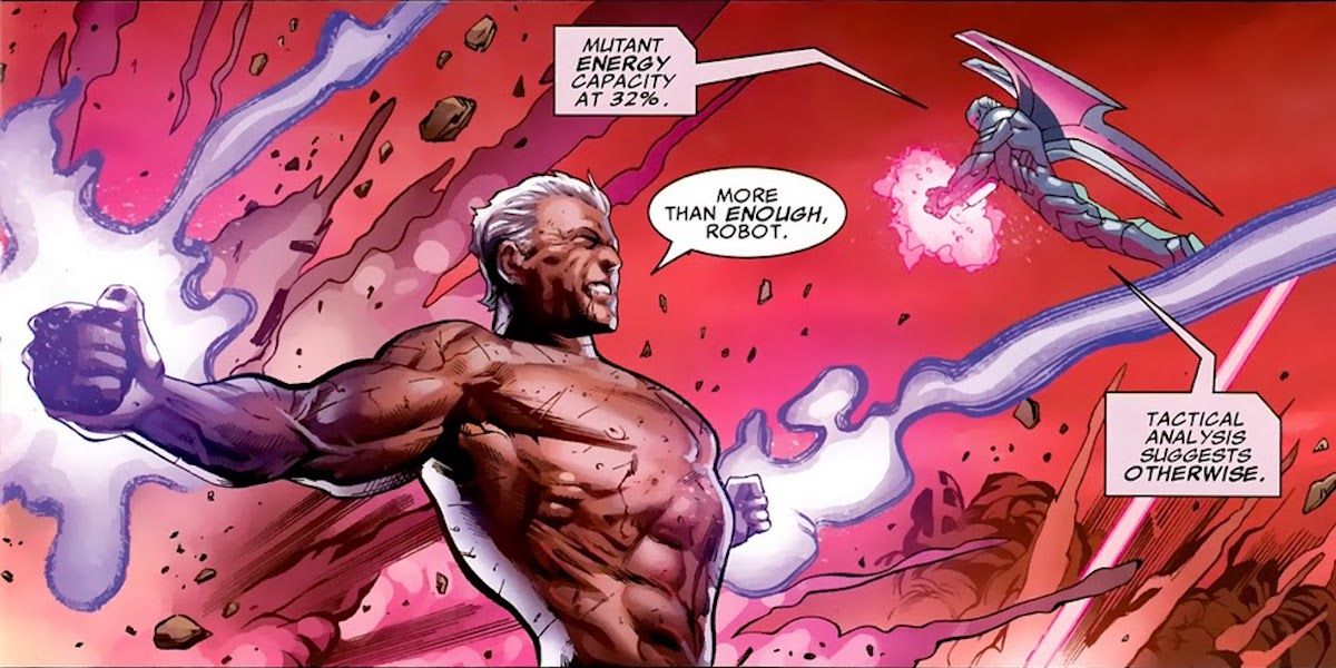 Magneto destroys Nimrod androids in X-Men Legacy