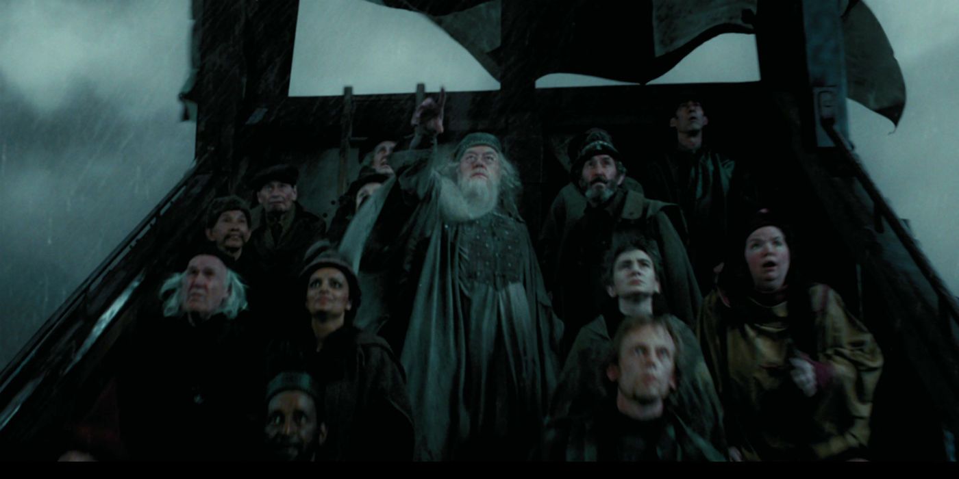 Michael Gambon as Albus Dumbledore Using Wandless Magic in Harry Potter
