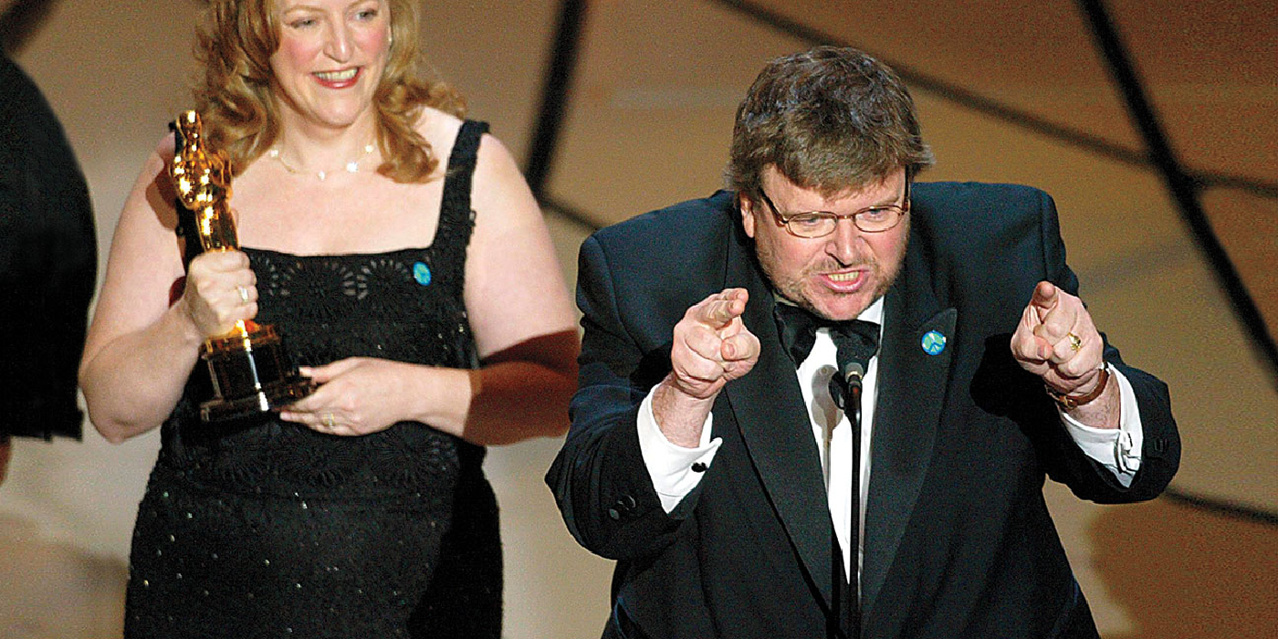 Michael Moore at the Oscars