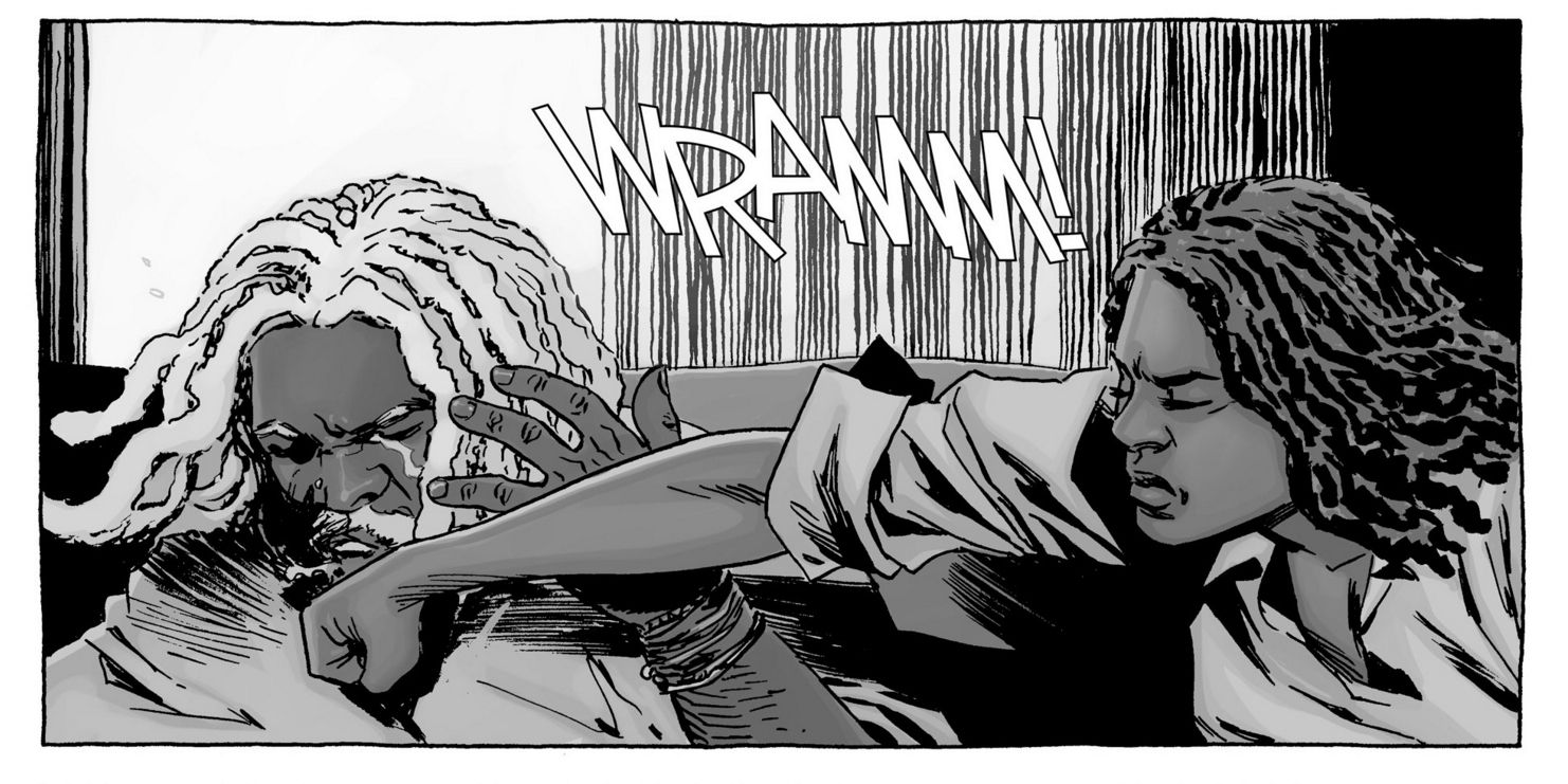 Michonne and Ezekiel in The Walking Dead Comics