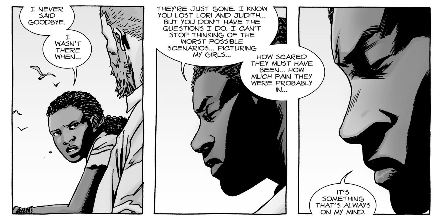 Michonne and Rick in The Walking Dead Comic