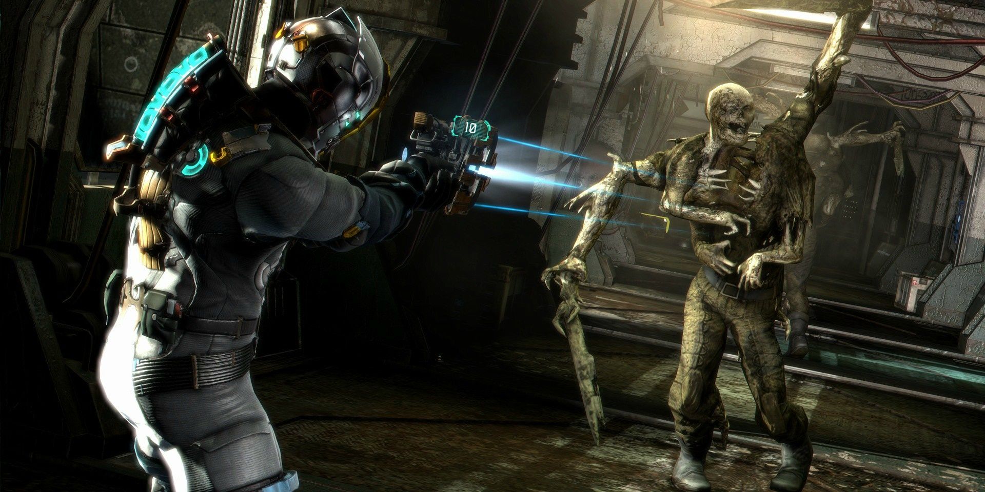 A monster approaching the player in Dead Space