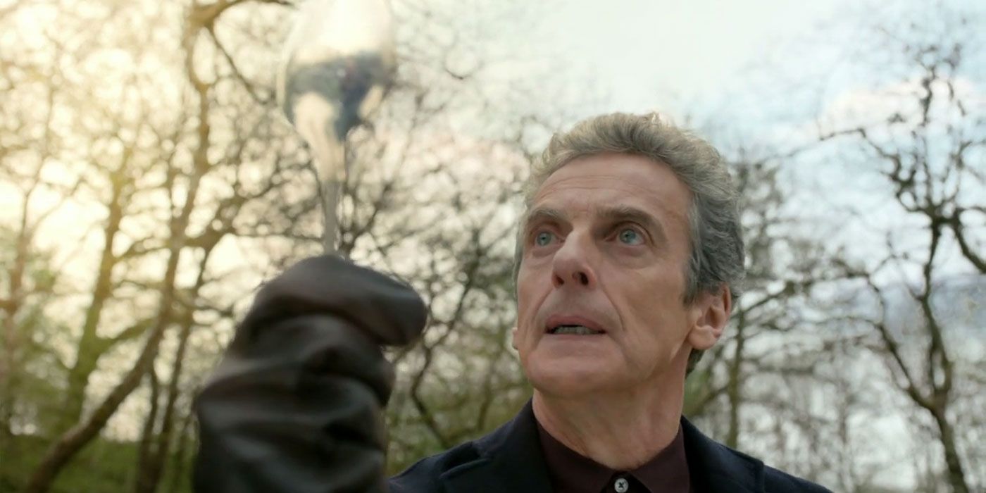 Peter Capaldi and his spoon in Robot of Sherwood