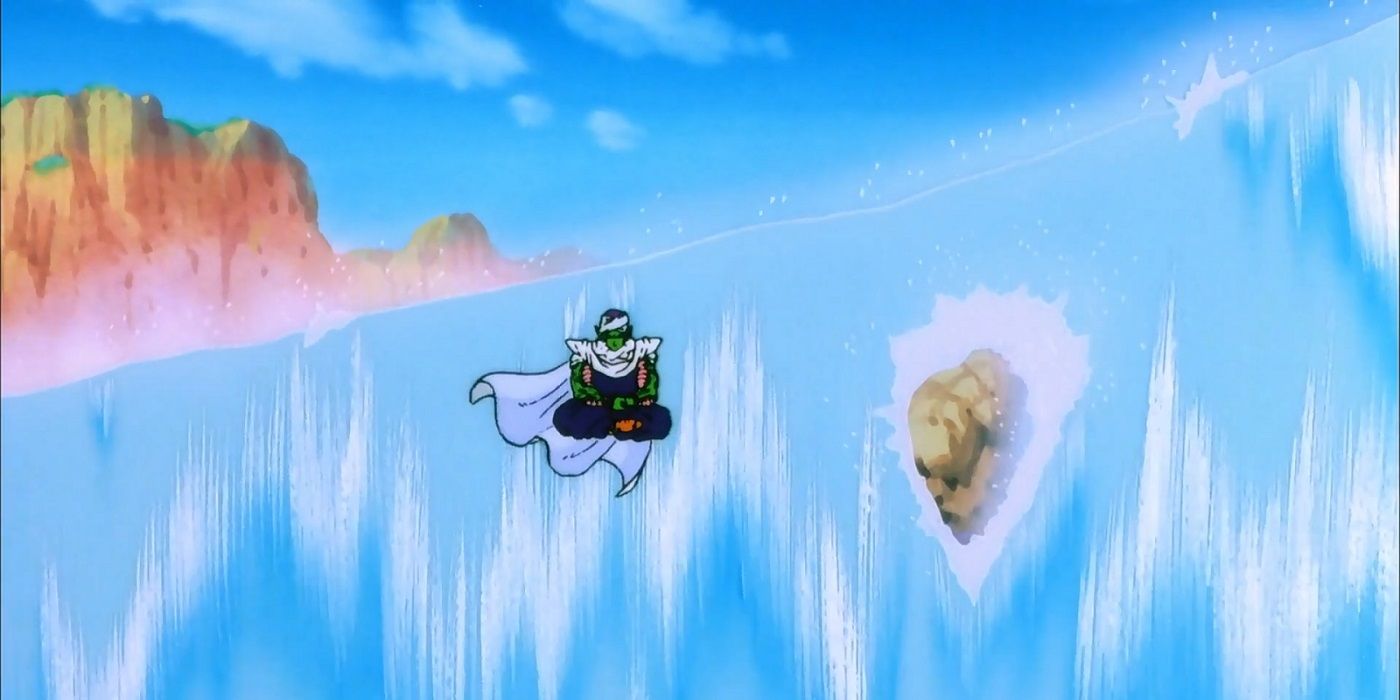 Piccolo meditating by a waterfall in Dragon Ball