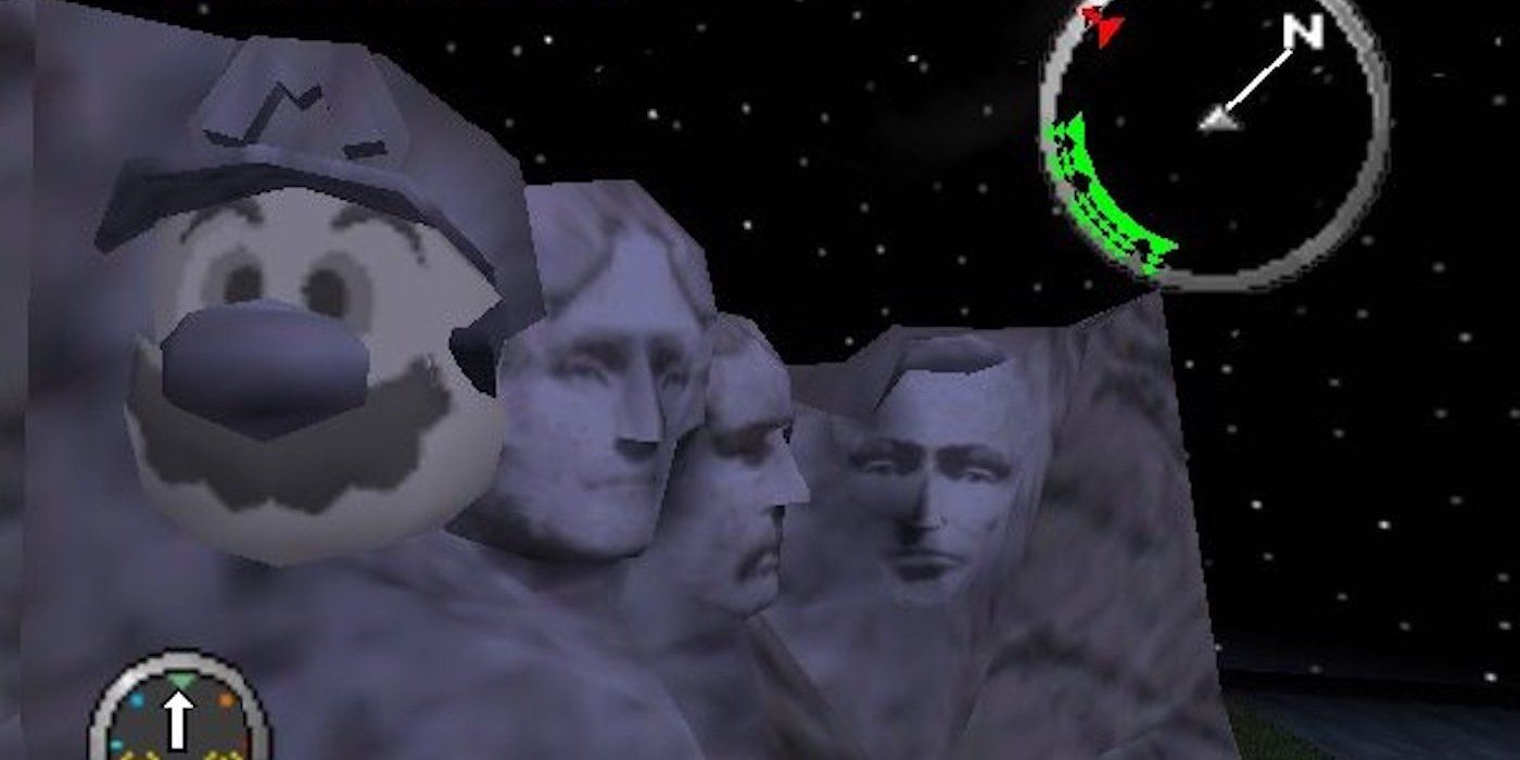 Pilotwings 64 Mario Mount Rushmore
