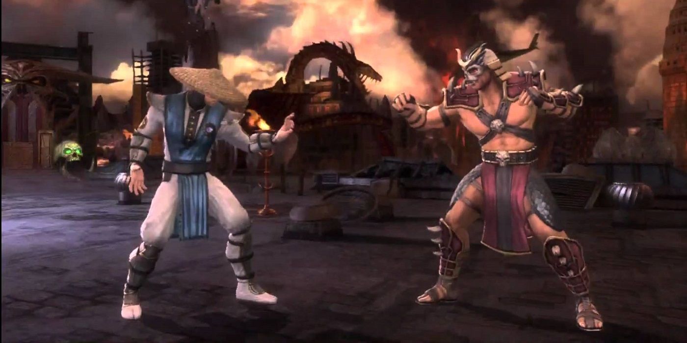 Raiden vs Shao Kahn in Mortal Kombat 9
