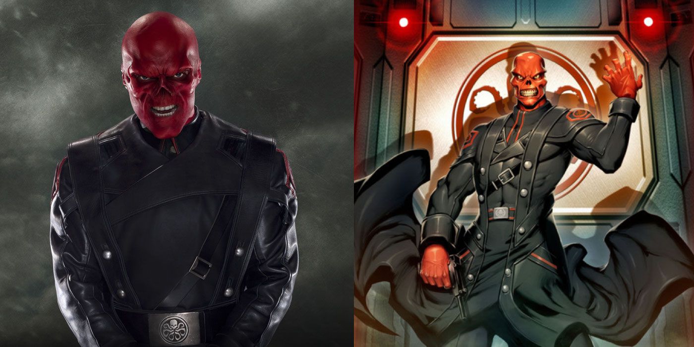 Red Skull from Marvel Comics and Captain America.