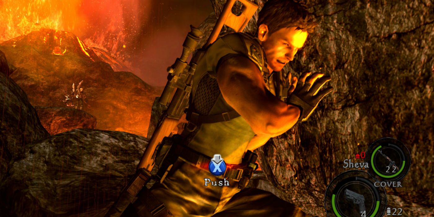 Resident Evil Chris and boulder