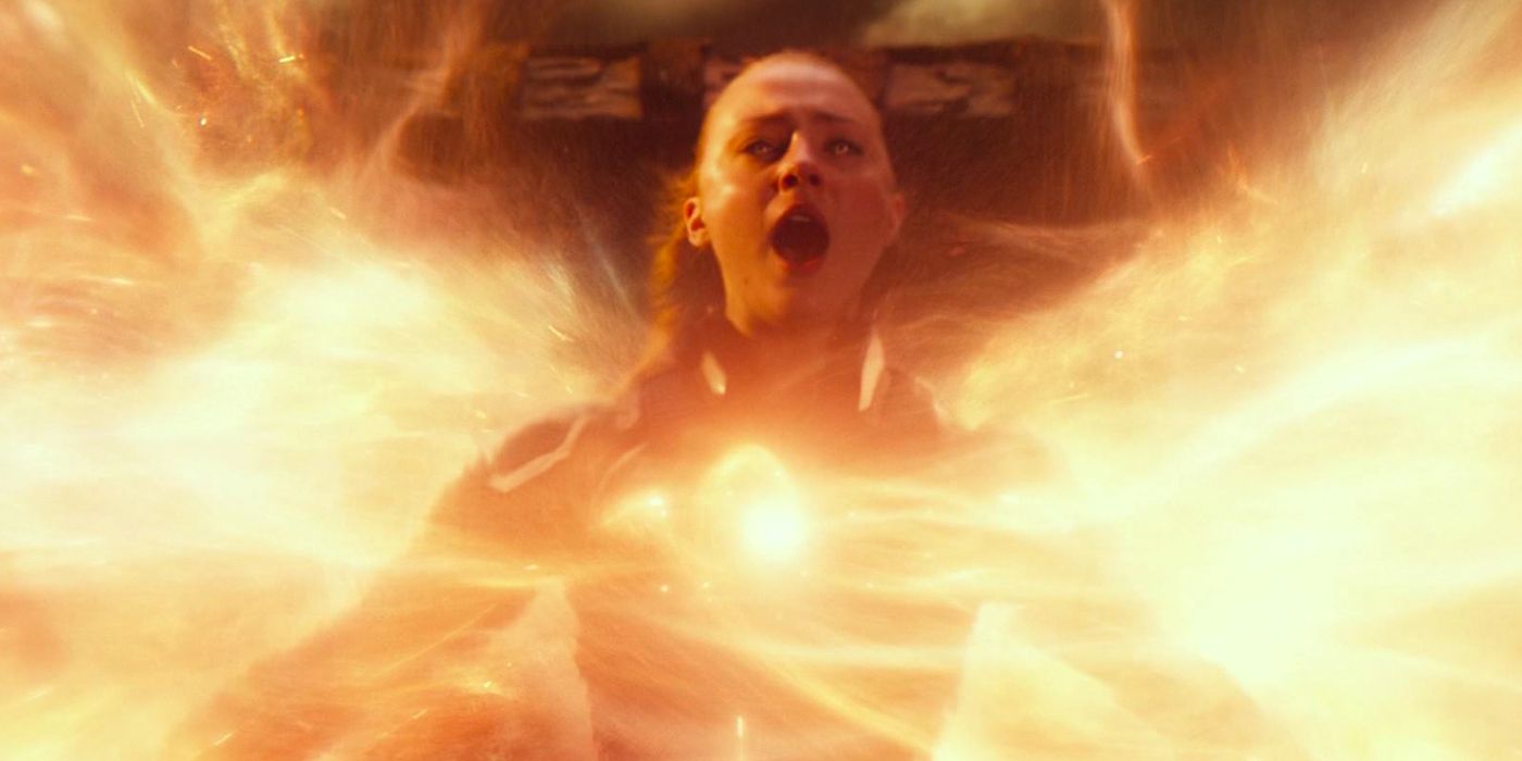 Sophie Turner as Jean Grey using Phoenix powers in X-Men Apocalypse