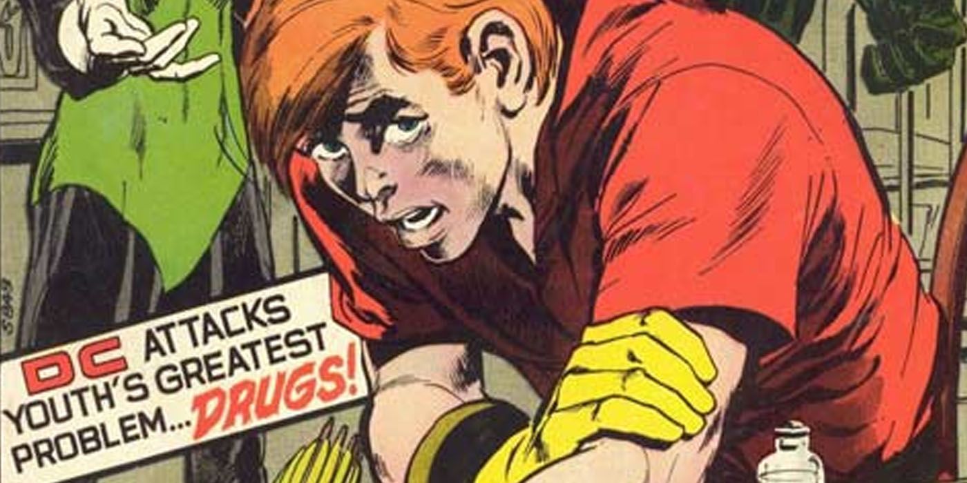 Speedy doing drugs in DC Comics.