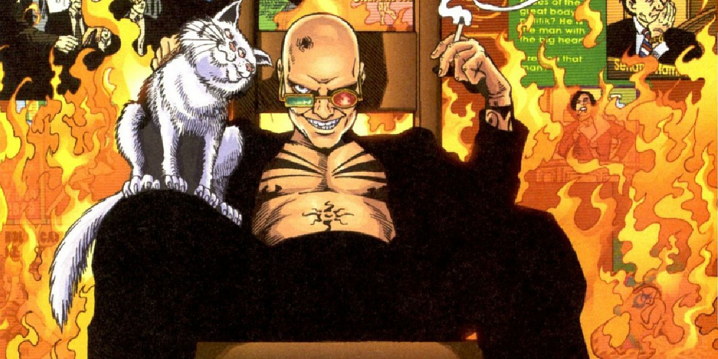 Spider Jerusalem With His Three Eyed Cat in Transmetropolitan