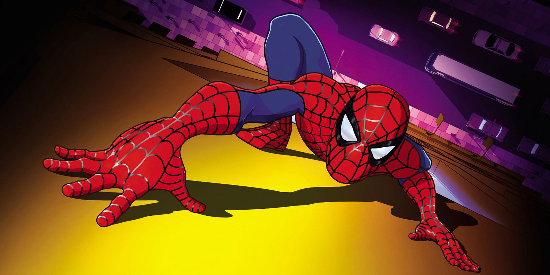 Spider-Man climbing a wall in Spider-Man New Animated series