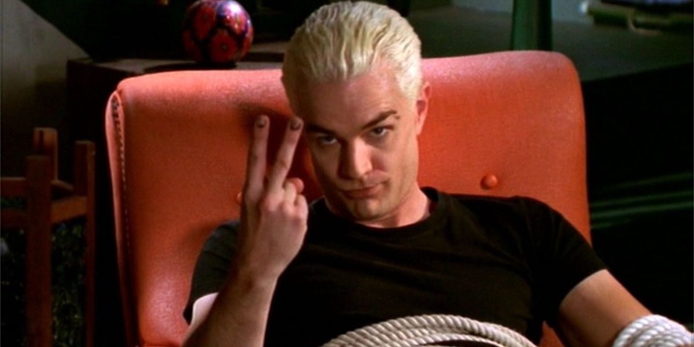 Spike tied to a chair in Buffy the Vampire Slayer