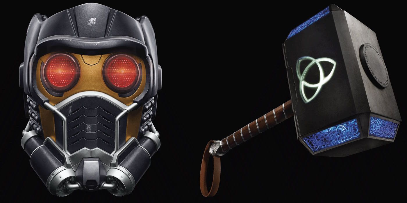 Star-Lord Mask and Thor Mjolnir Role Play Toys from Marvel and Hasbro