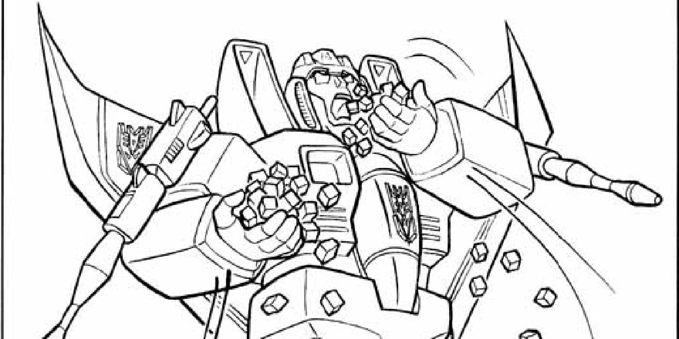Starscream eating Energon in Transformers a coloring book
