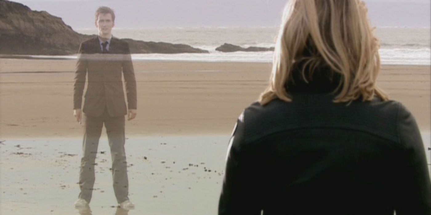 Ten and Rose goodbye in Doctor Who