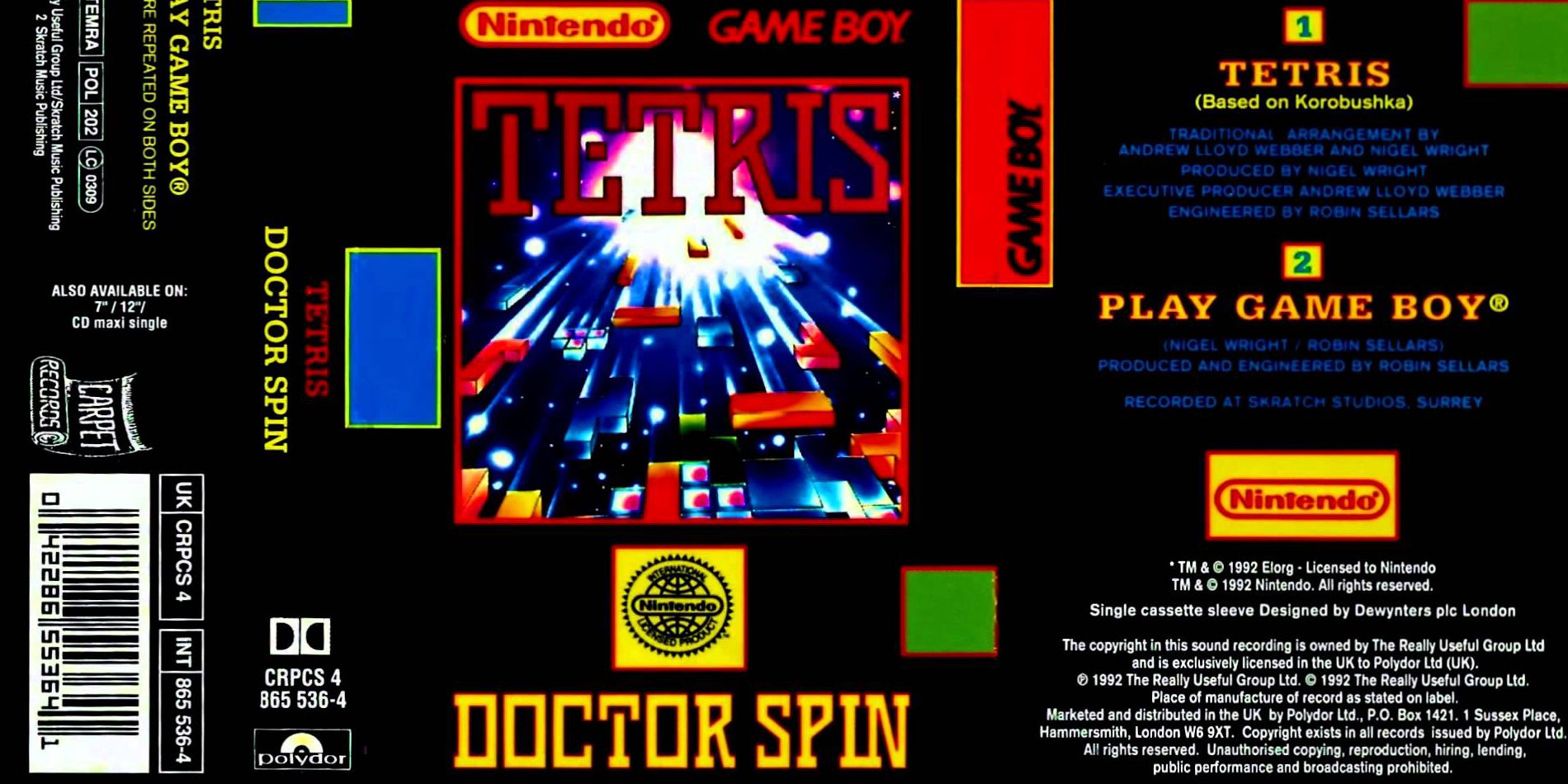 Sampul album Tetris Eurodance Remix karya Andrew Lloyd Webber, menggunakan nama samaran Doctor Spin