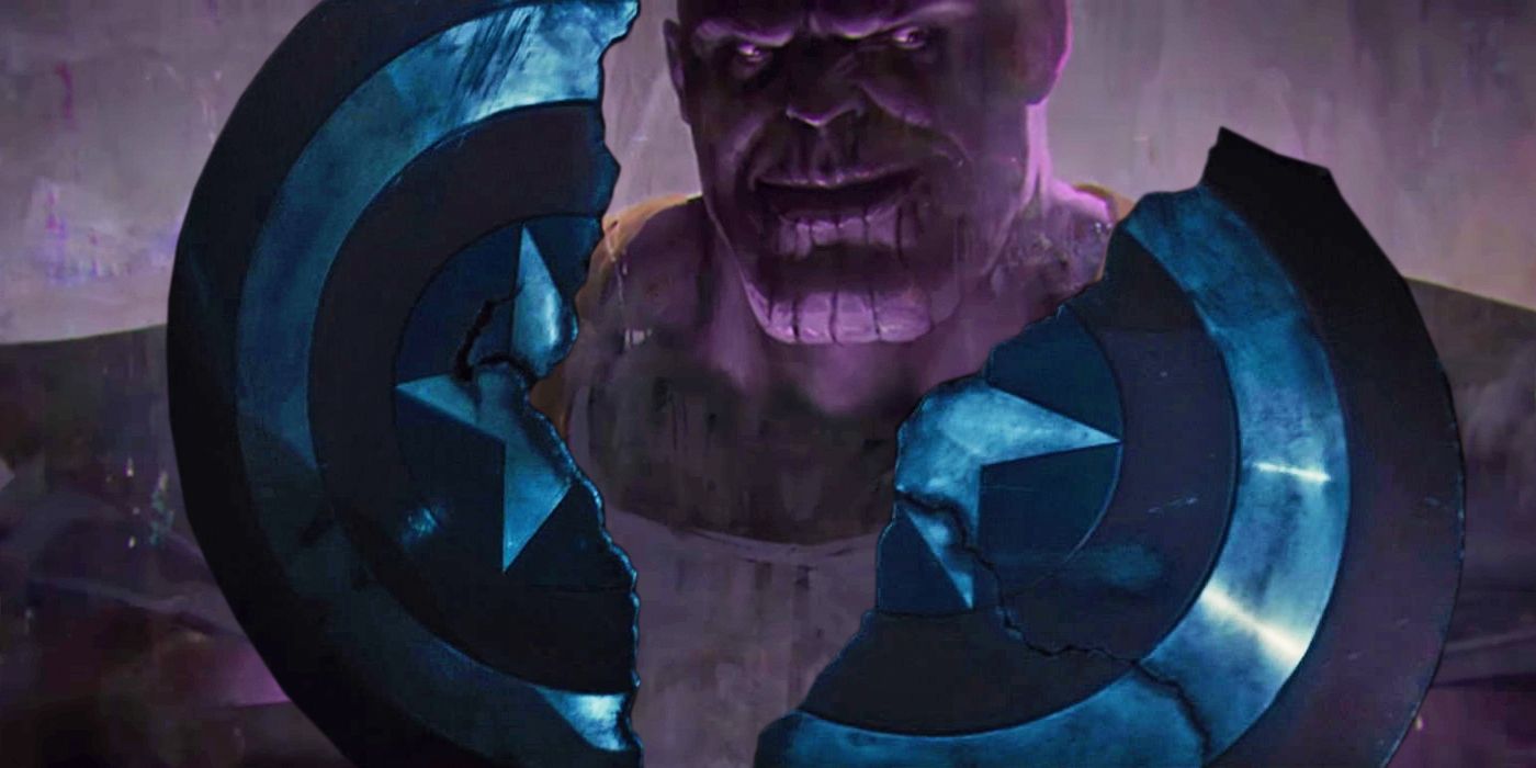 Thanos Concept Art and Captain America's Broken Shield