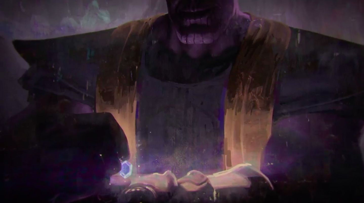 Thanos with Infinity Stones concept art