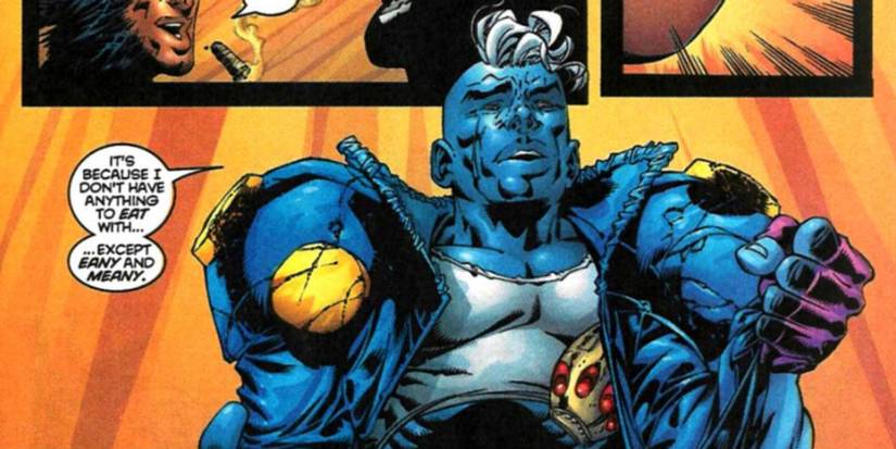 X-Men, Maggott reveals his power, naming his maggots "eany" and "meany."
