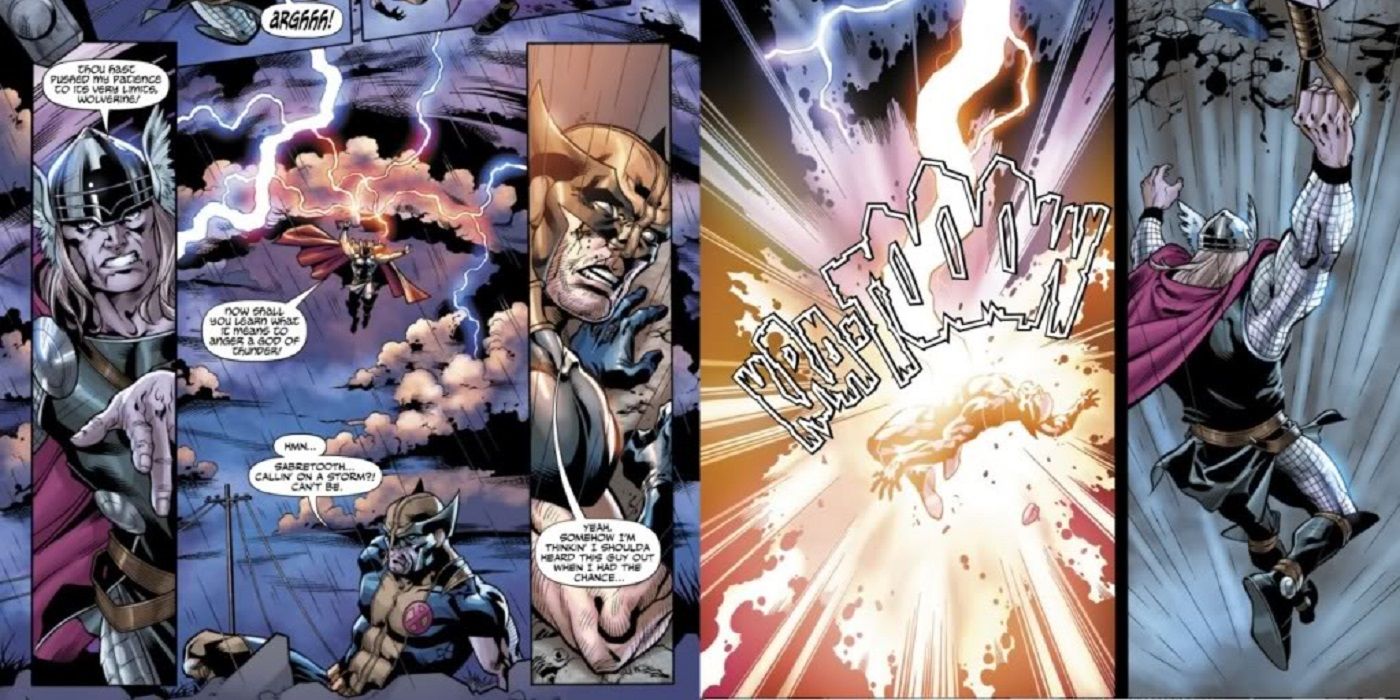 Thor beats Wolverine