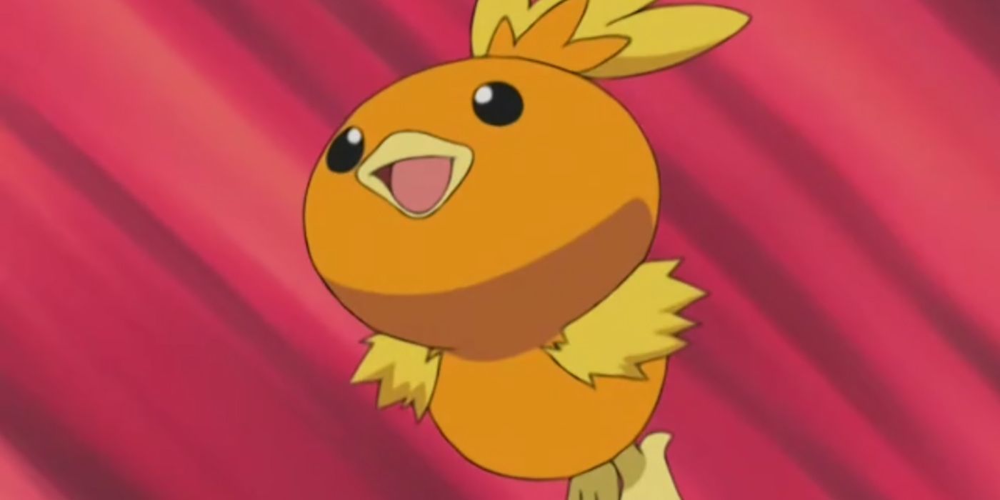 Torchic jumping into battle in the Pokémon anime
