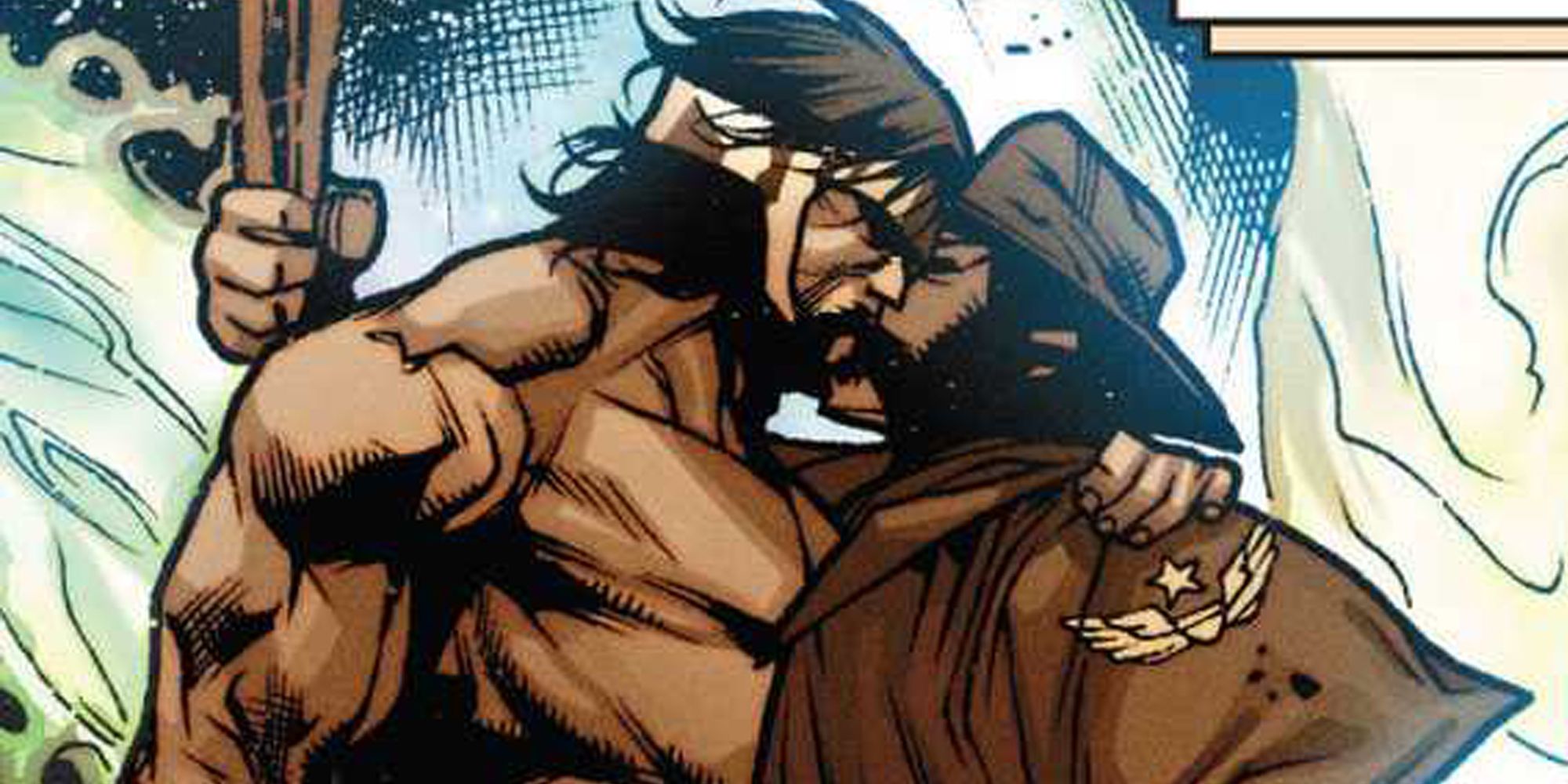 Wolverine and Hercules kiss in Marvel Comics.