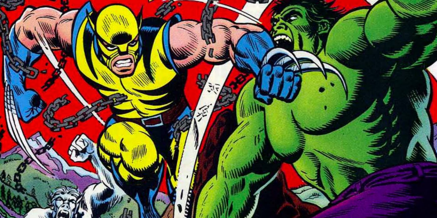 Wolverine fights The Incredible Hulk during his first appearance in Marvel Comics.