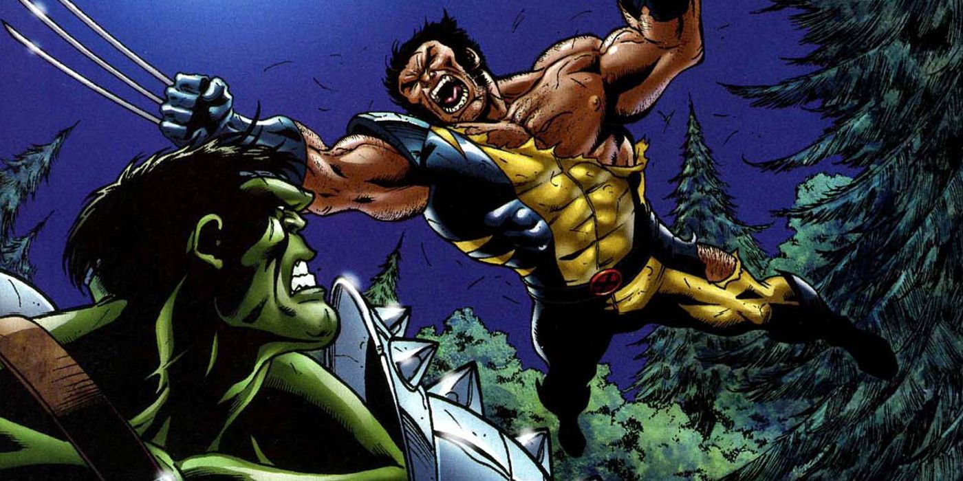 Wolverine launches a surprise attack on The Hulk 
