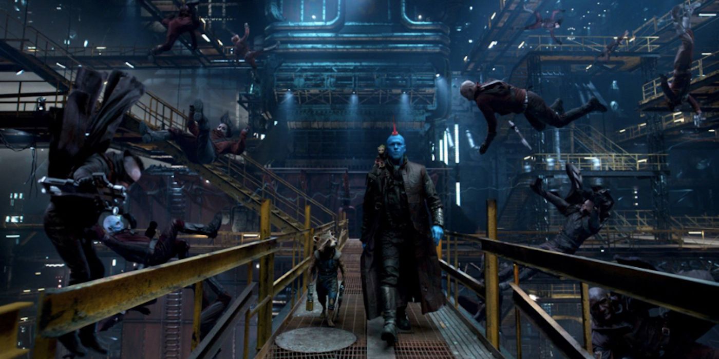 Yondu, Rocket, and Baby Groot in Guardians of the Galaxy 2