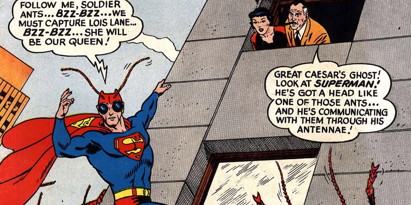 Red Kryptonite Gives Superman a Ant Head