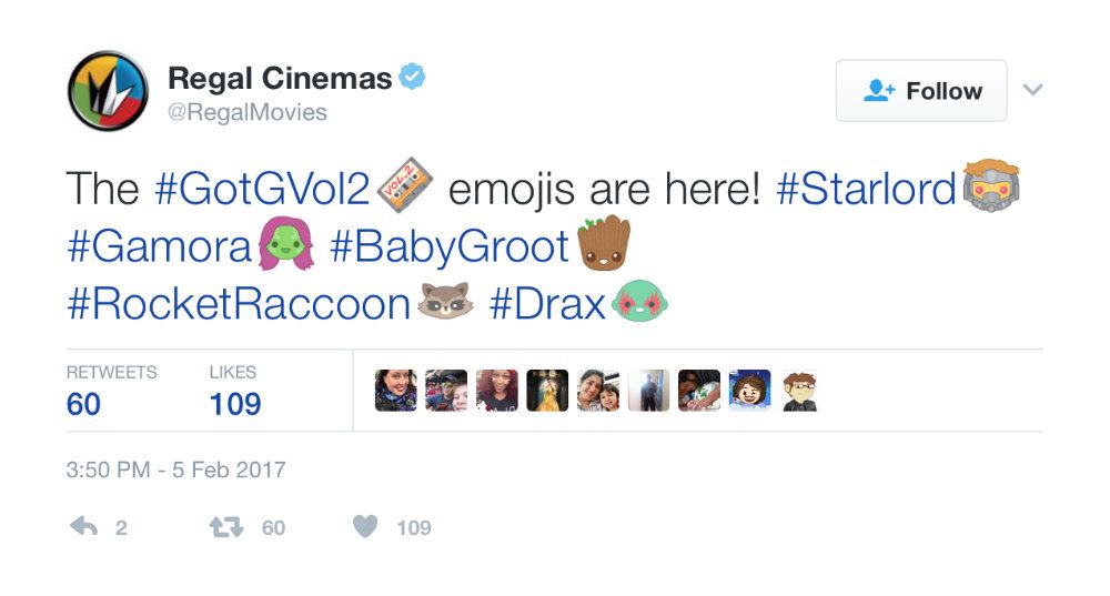 Guardians of the Galaxy 2 Gets Twitter Emoji
