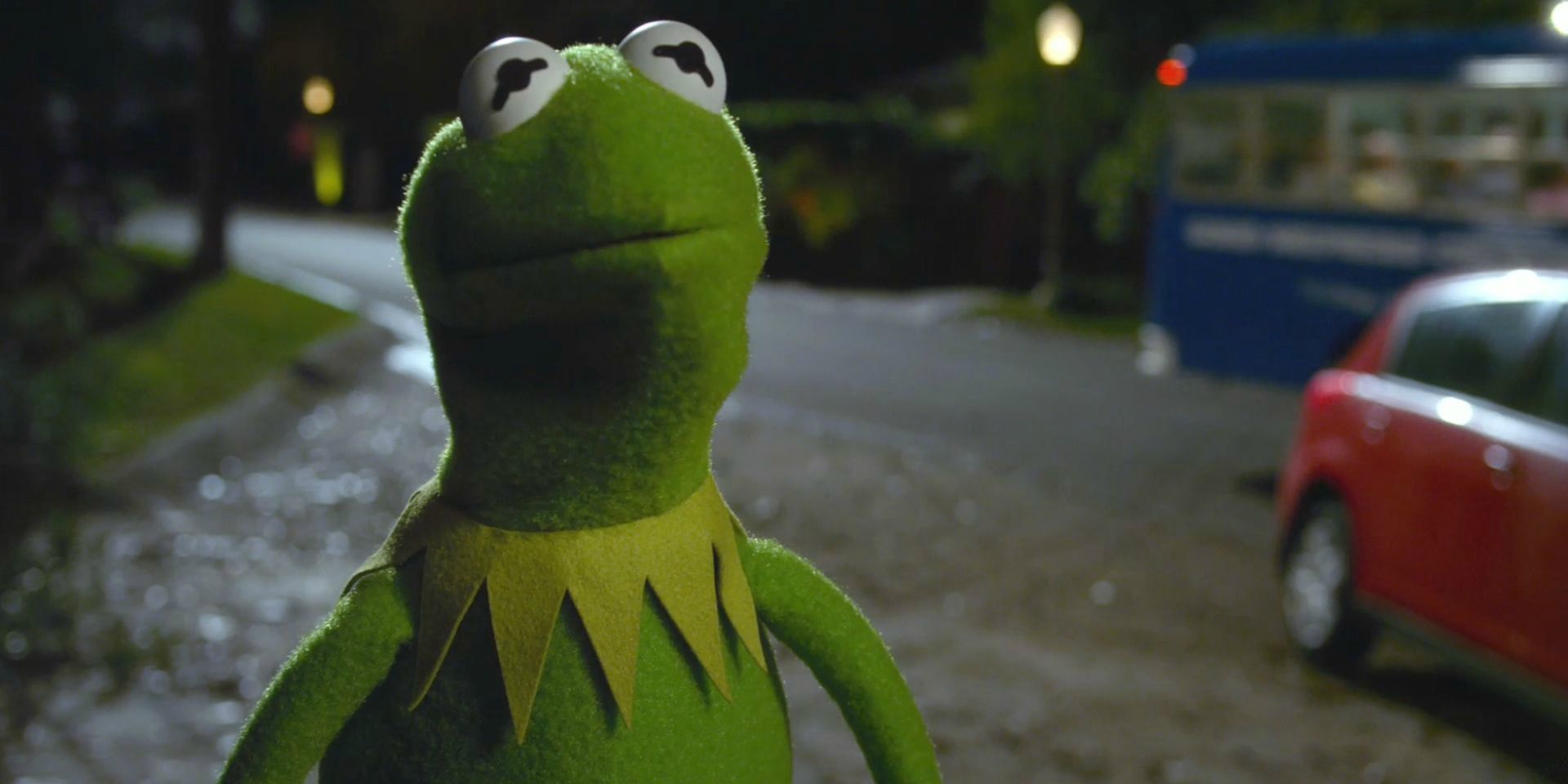 Kermit the Frog in street from 2011's The Muppets
