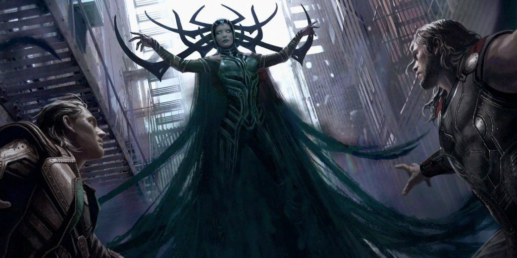 Thor: Ragnarok Concept Art - Loki, Hela and Thor
