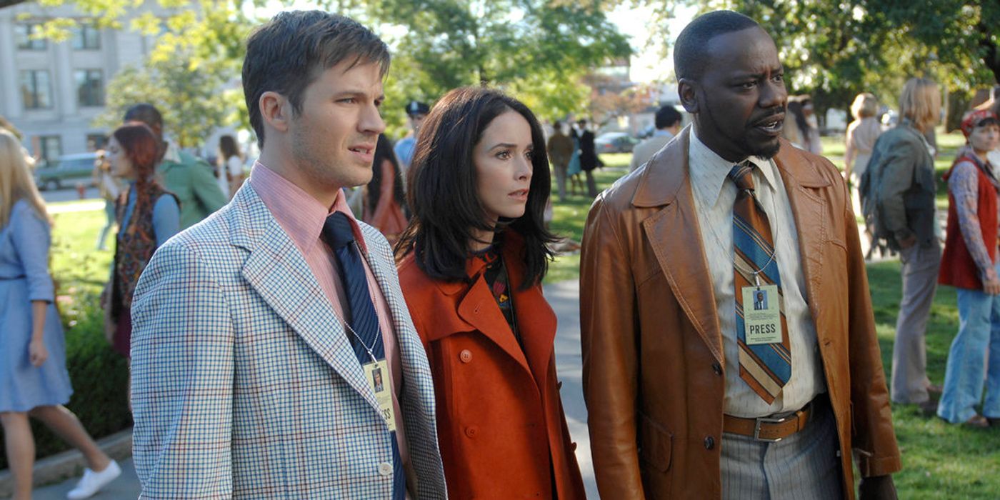 Timeless - Wyatt, Lucy and Rufus in the 1970s