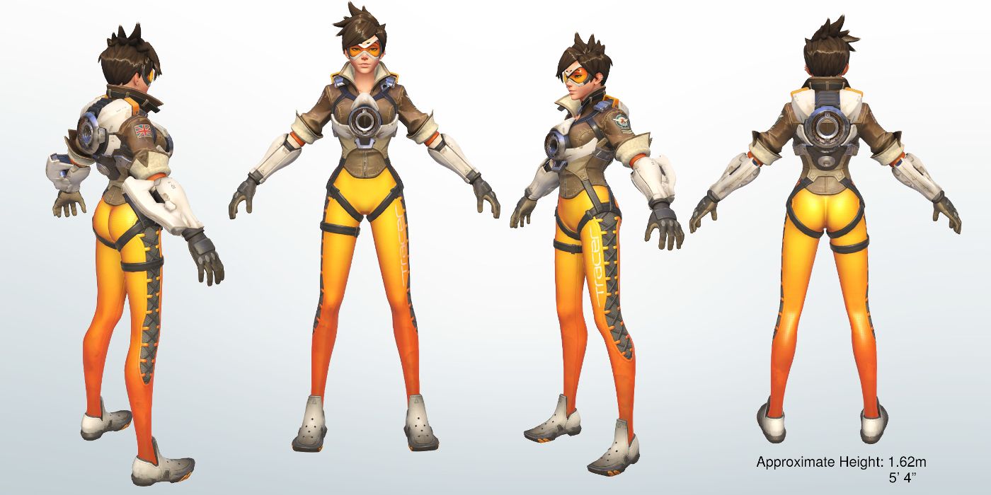 The character model of Tracer from the game Overwatch