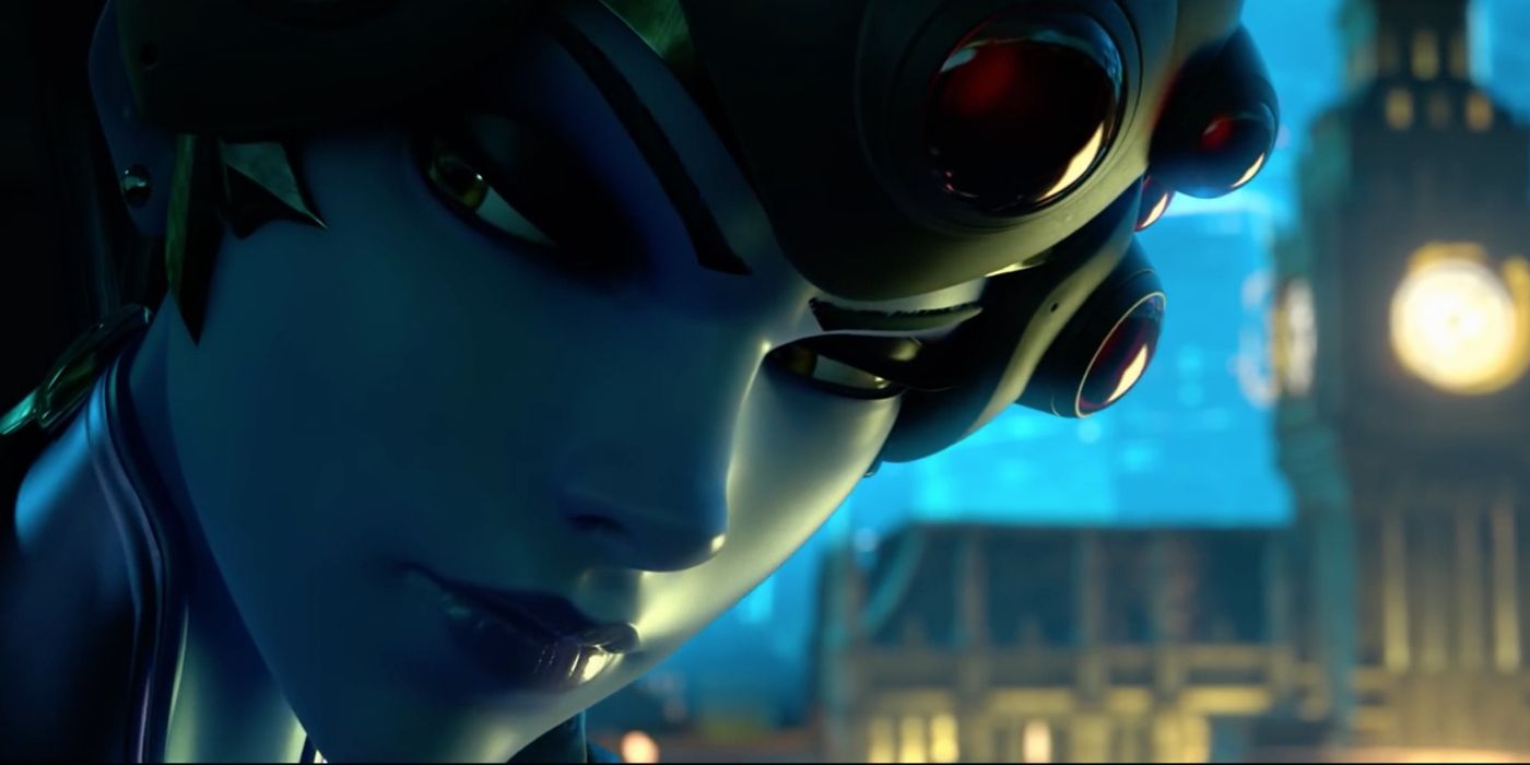 The character of Widowmaker in the Overwatch short Alive