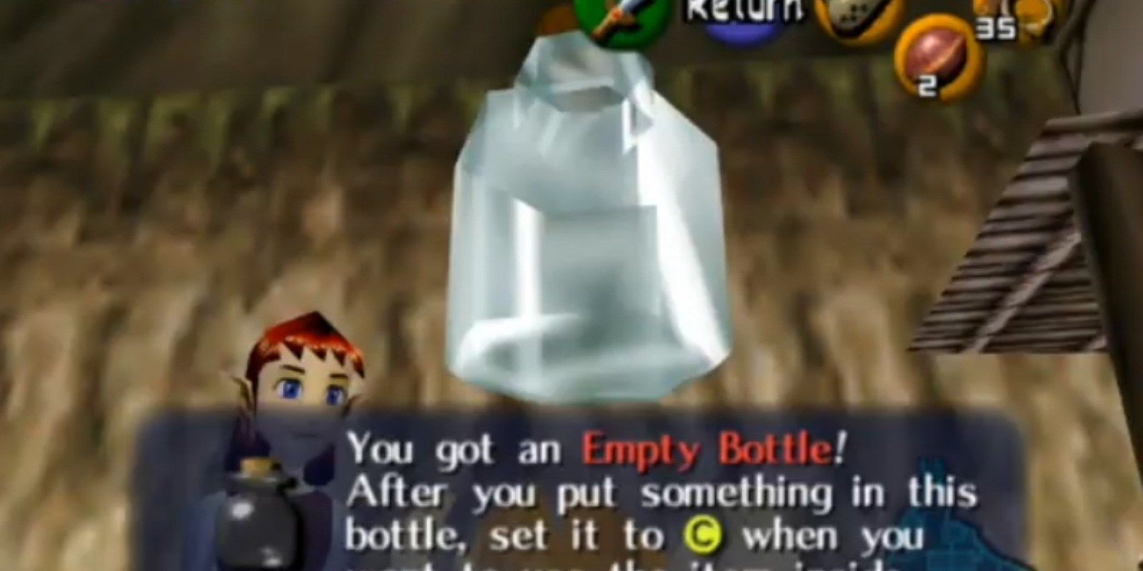 An empty bottle in Legend of Zelda