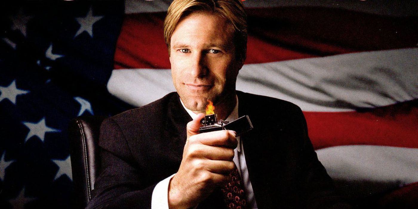 Aaron Eckhart uses a lighter in Thank You For Smoking