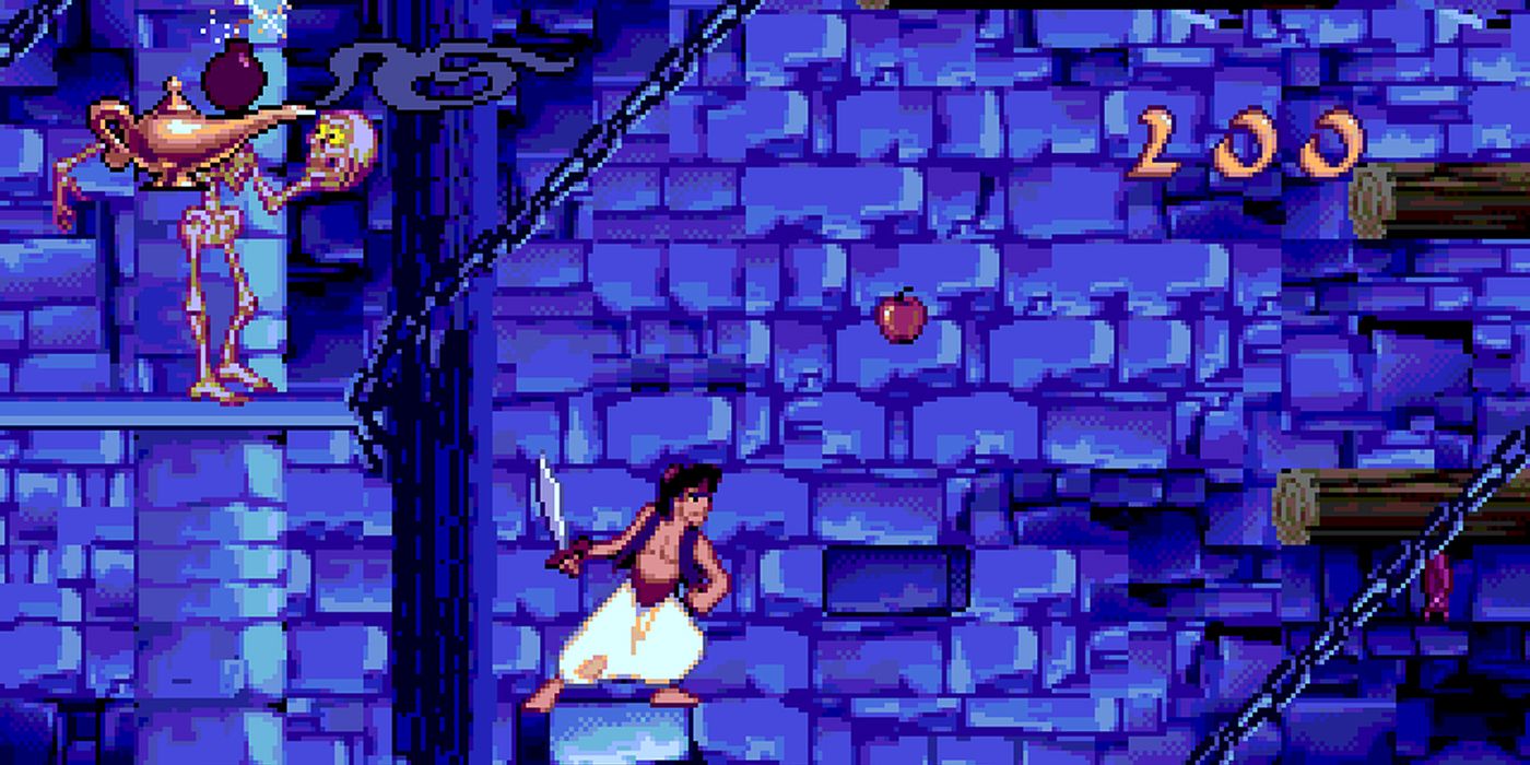 Aladdin with his sword in his Sega video game Disney's Aladdin.