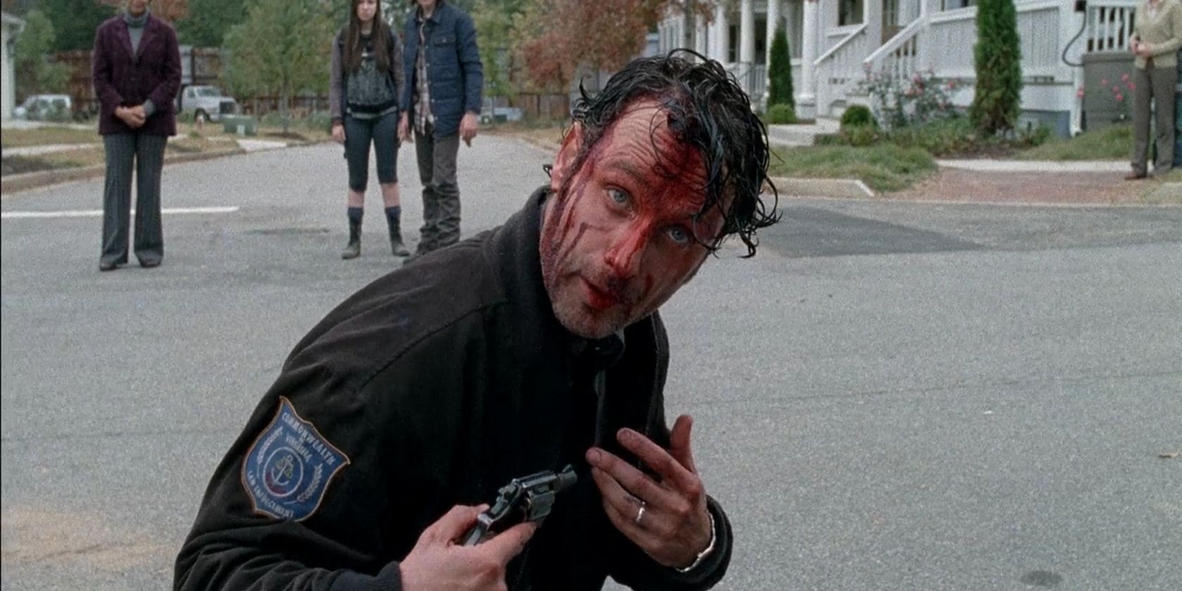 Andrew Lincoln playing Rick Grimes on The Walking Dead