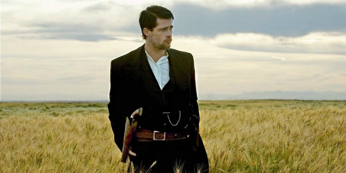 Brad Pitt in a field in The Assassination of Jesse James by the Coward Robert Ford