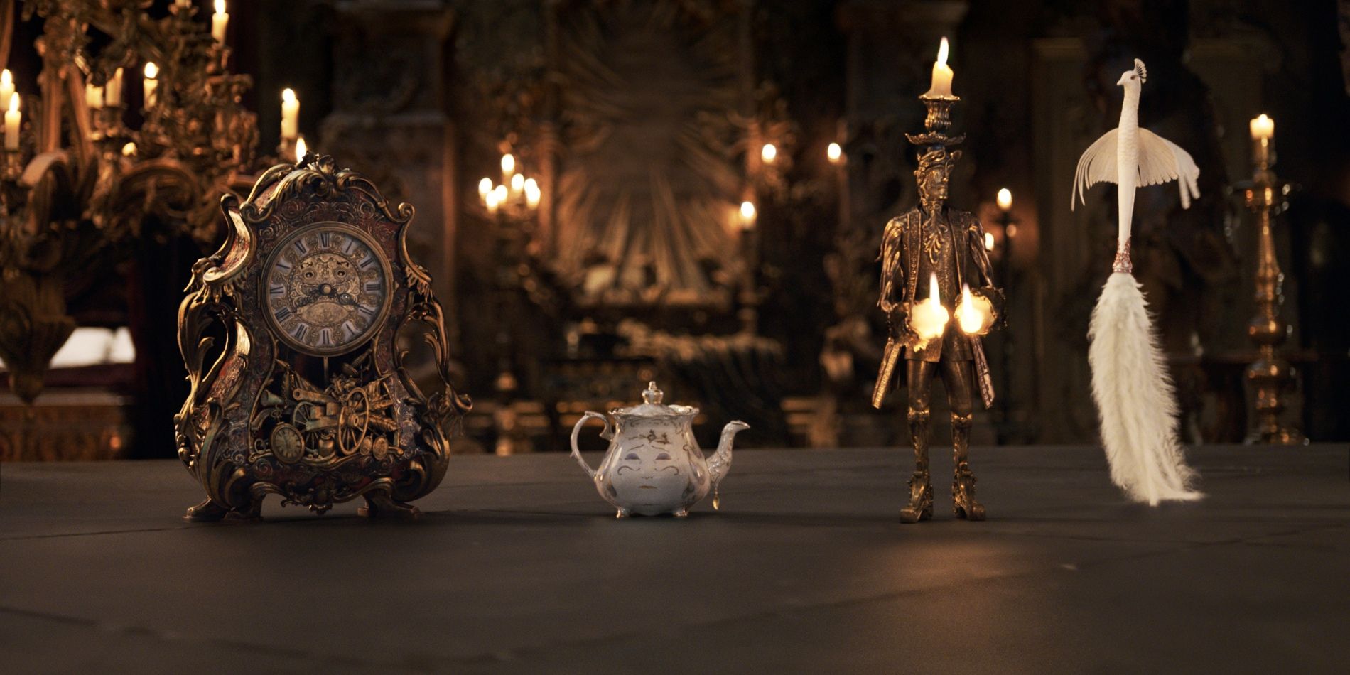 Beauty and the Beast Cogsworth Mrs Potts Lumiere Plumette