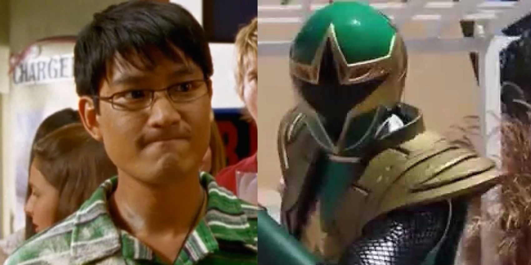 Cameron as the Green Ranger in Power Rangers Ninja Storm