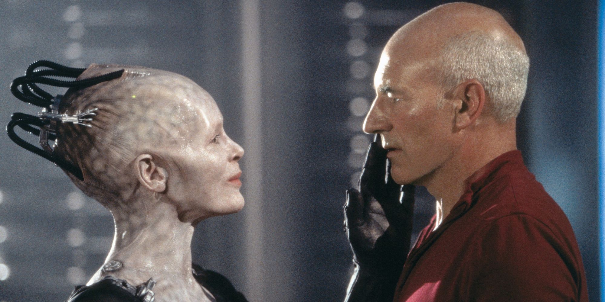 Captain Picard and the Borg Queen in Star Trek