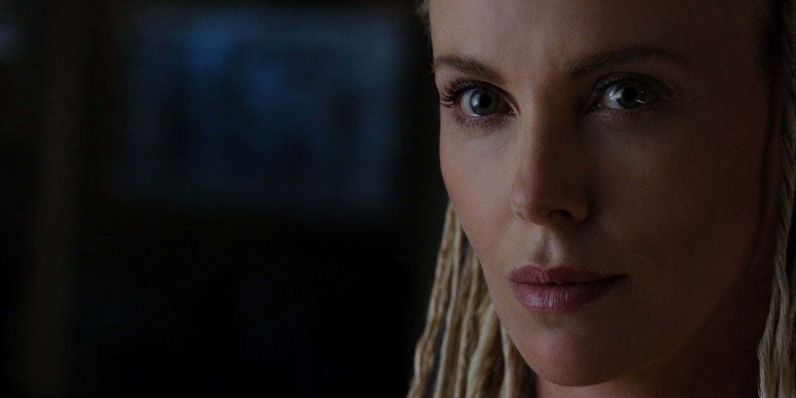 Charlize Theron as Cipher in Fate of the Furious.