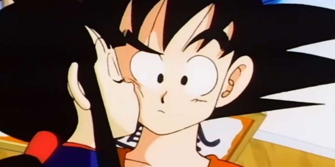 Chi-Chi Kissing Goku in Dragon Ball