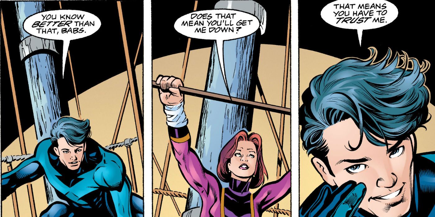 Dick Grayson and Barbara Gordon in Birds of Prey 08 Batgirl and Nightwing