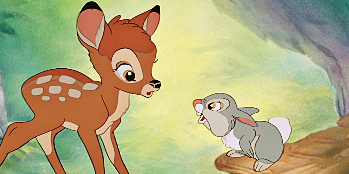Bambi and Thumper are talking in Bambi.